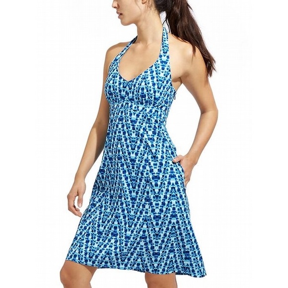 Athleta Dresses & Skirts - Athleta Pack Everywhere Blue Tie-Dye Halter Dress